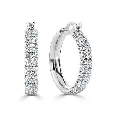 Small Diamond Hoop Earrings