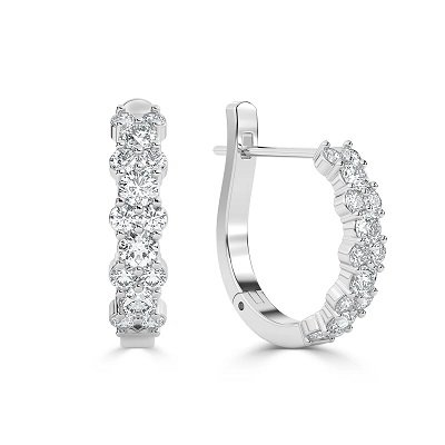 White Gold Diamond Hoop Earrings