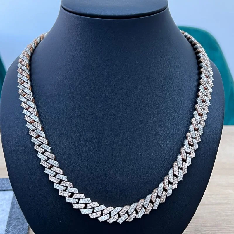 14 Mm - 29.00 Cts Miami Prong Set Cuban Necklace