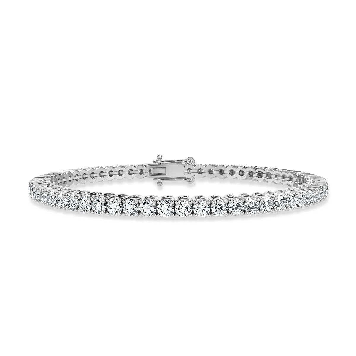 Claw Set Natural Round Diamond Tennis Bracelet