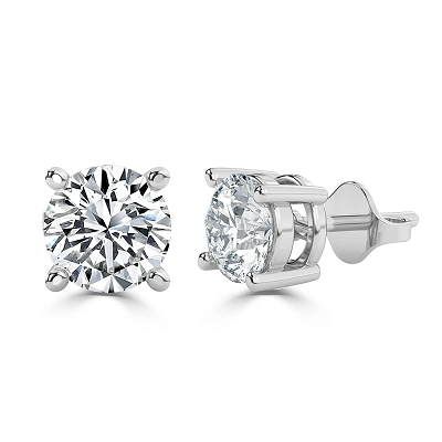 Natural Round Diamond Stud Earrings