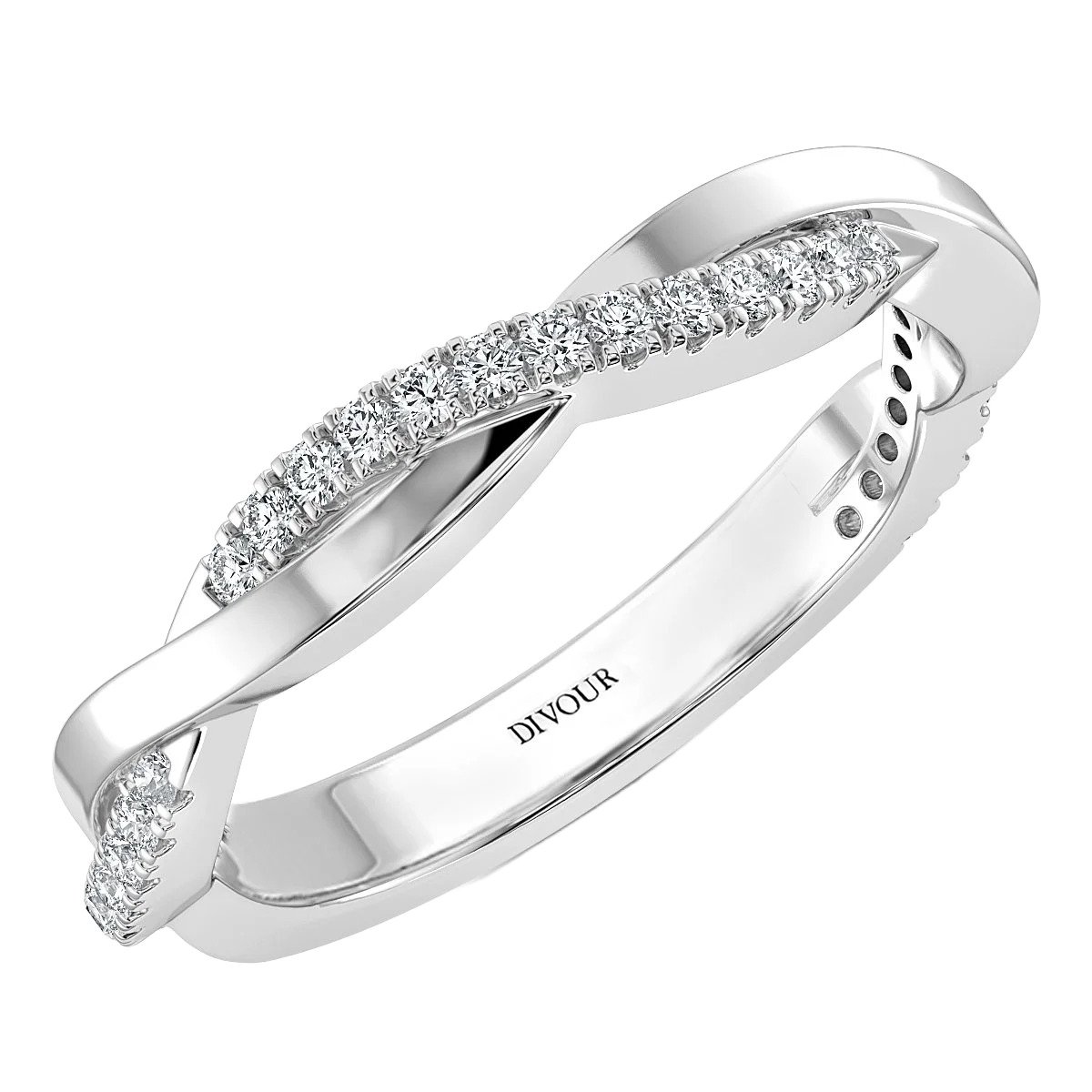 Round Diamond Twisted Half Eternity