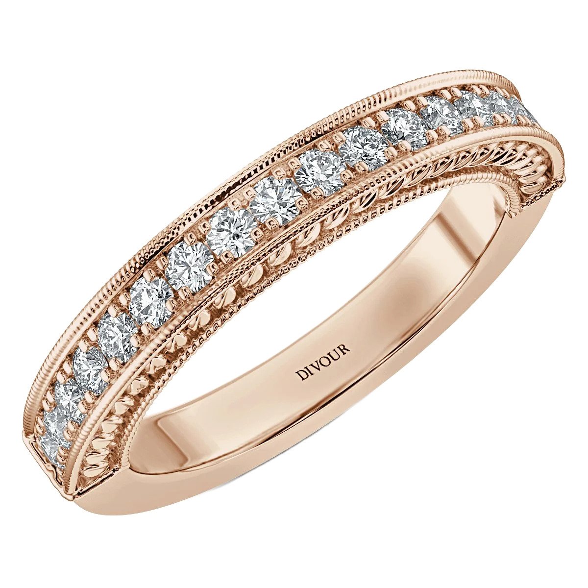 Round Diamond Vintage Half Eternity Ring