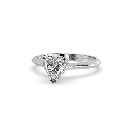 Heart Shape Diamond Castle Solitaire Ring