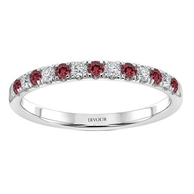 Ruby and Diamond Channel Set Half Eternity
