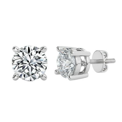 Screw back diamond stud earrings
