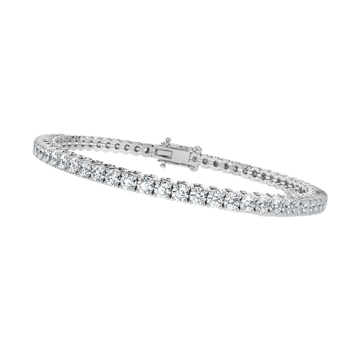 1.50 Ct Natural Round Diamond Tennis Bracelet , White Gold