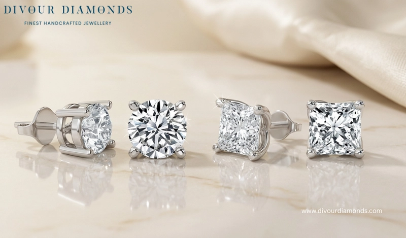 Round vs Princess Cut Diamond Stud Earrings: Which Sparkles More?