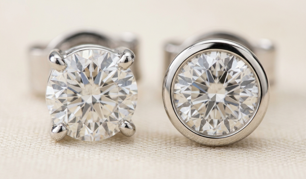 Prong or Bezel Set Diamond Earrings: What's the Difference?