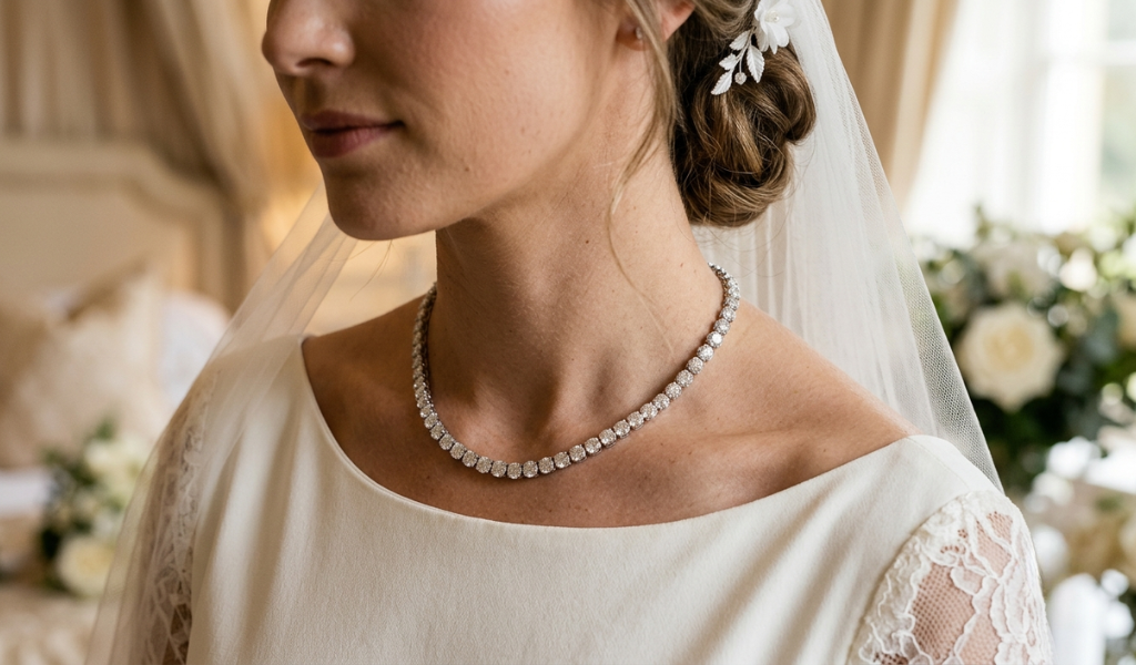 Diamond Tennis Necklace As The Ultimate Bridal Accessory