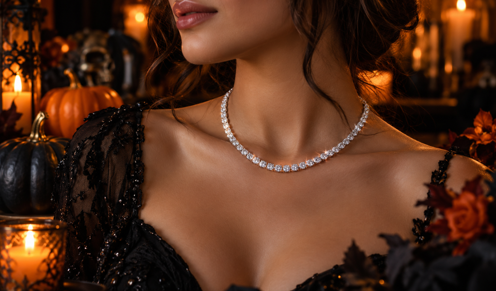 How to Wear a Diamond Tennis Necklace to a Halloween Party Safely