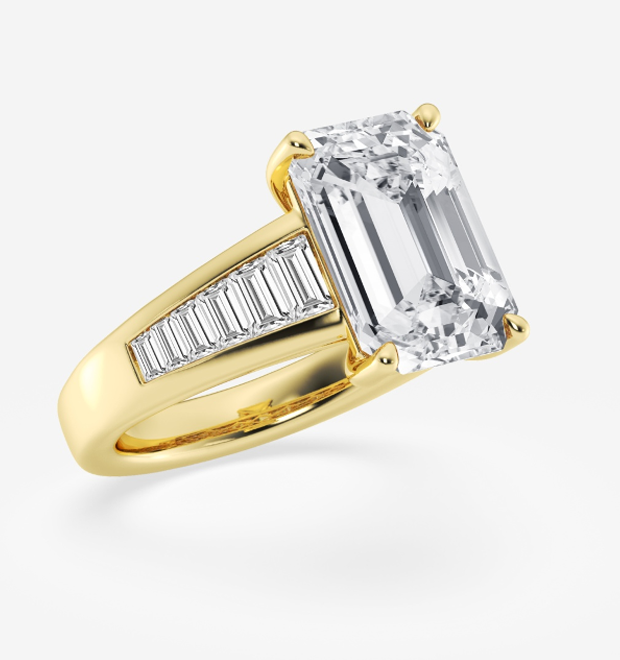 1.30ct Emerald & Tapered Baguette Bespoke Trilogy