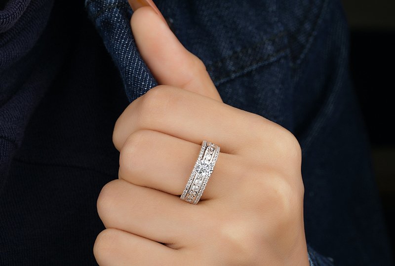 Asscher Diamond Promise Engagement Ring