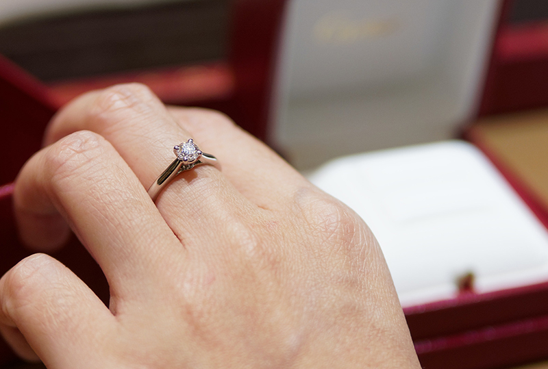 Trefoil Emerald Diamond Vintage Engagement Ring