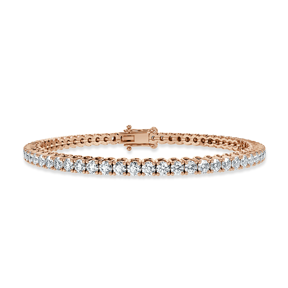 8.44 Ct Lab Grown Round Diamond Tennis Bracelet, Rose Gold