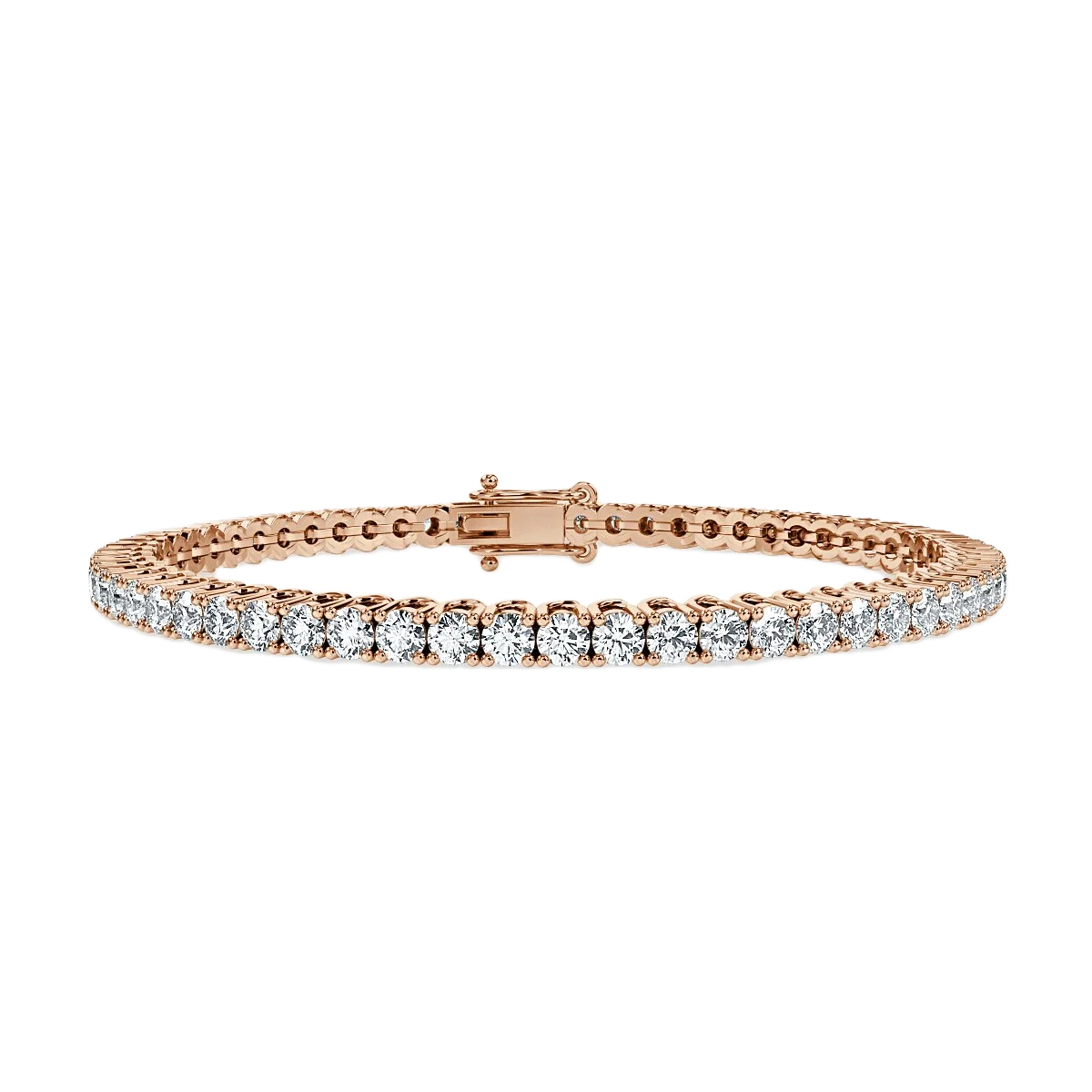2.50Ct Lab Grown Round Diamond Tennis Bracelet, Rose Gold