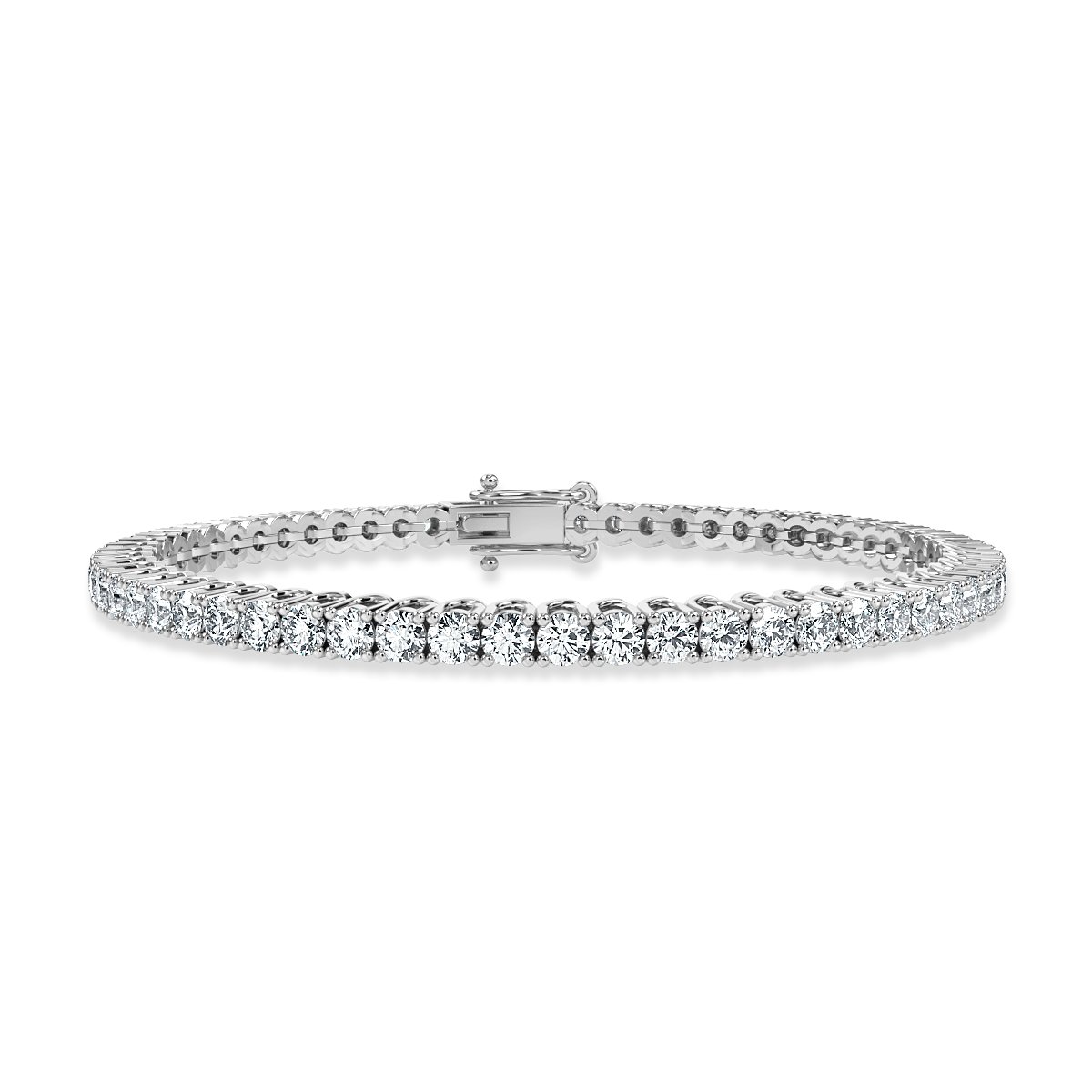 5.00 Cts Round Diamond Claw Set Tennis Bracelet Natural Diamonds In 9K White Gold