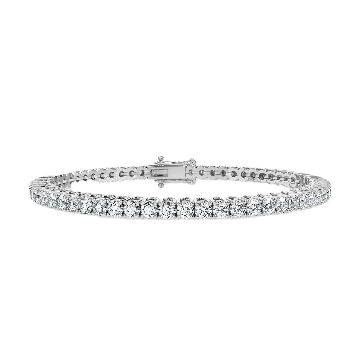 2.00 Ct Lab Grown Diamond Tennis Bracelet Claw Set In 9K White Gold