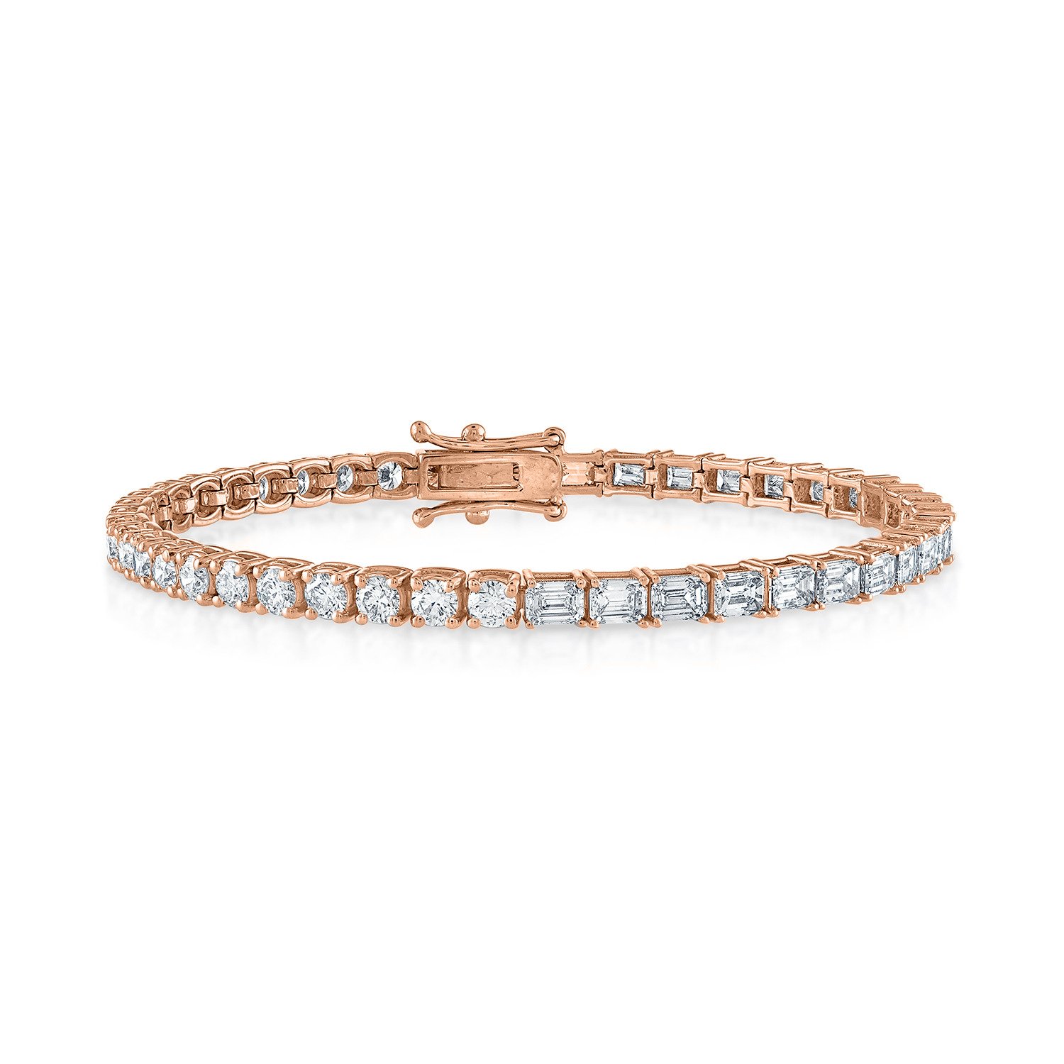 8.50 Ct Undecided Diamond Tennis Bracelet, 18K Rose Gold