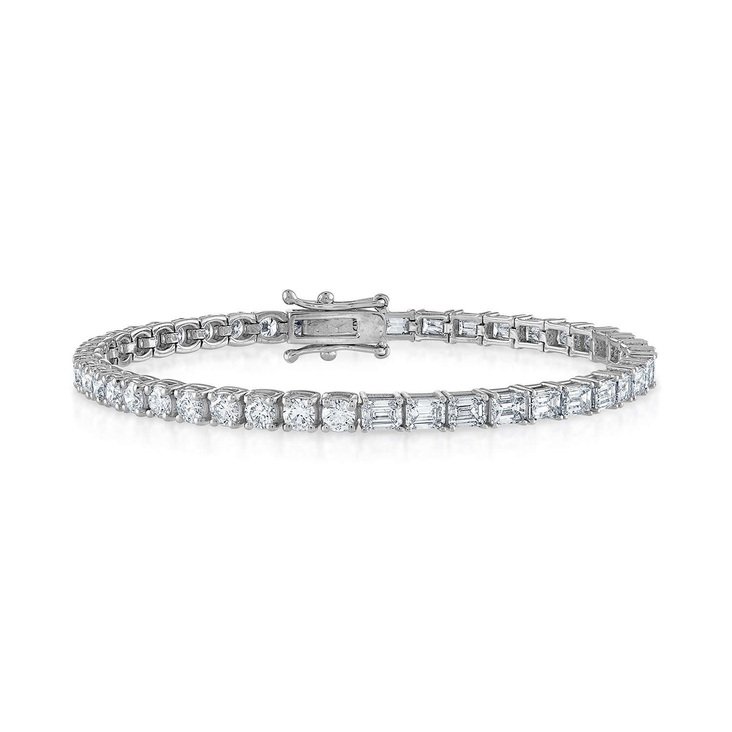 8.50 Ct Undecided Diamond Tennis Bracelet, 18K White Gold