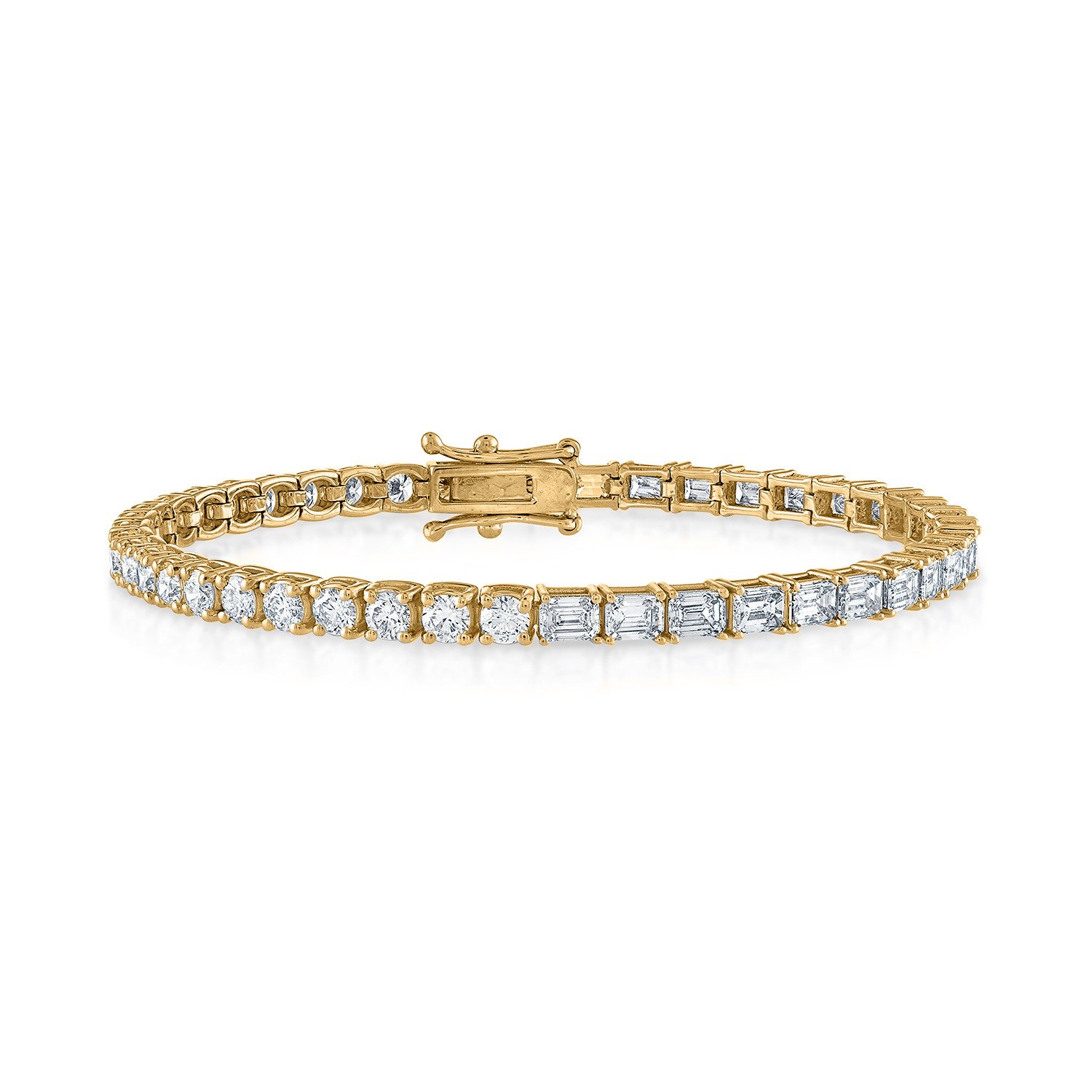 8.50 Ct Undecided Diamond Tennis Bracelet, 18K Yelow Gold