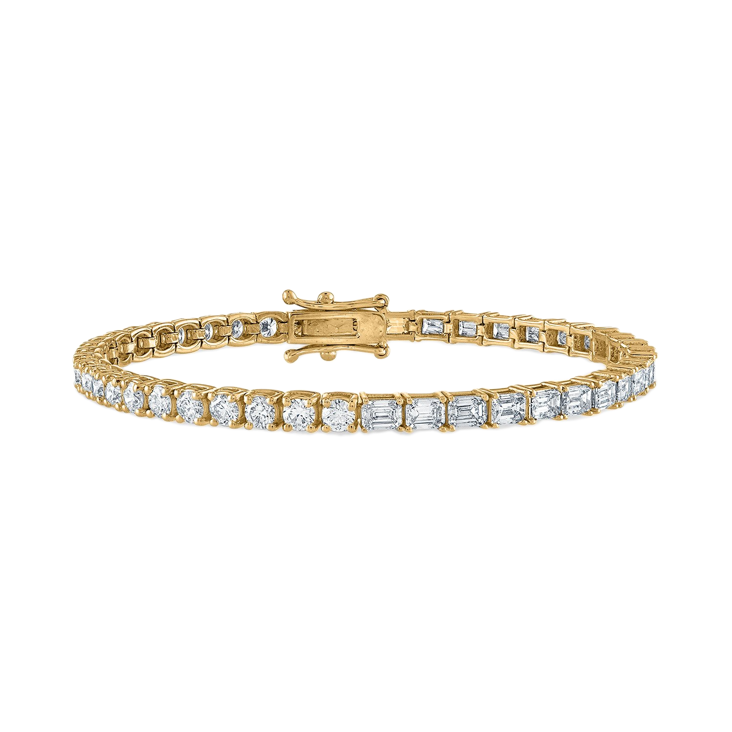 8.50 Ct Undecided Diamond Tennis Bracelet, 18K Yelow Gold