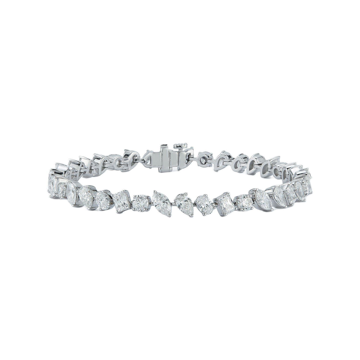 10.22 Ct Fancy Shape Multishape Natural Diamond Tennis Bracelet