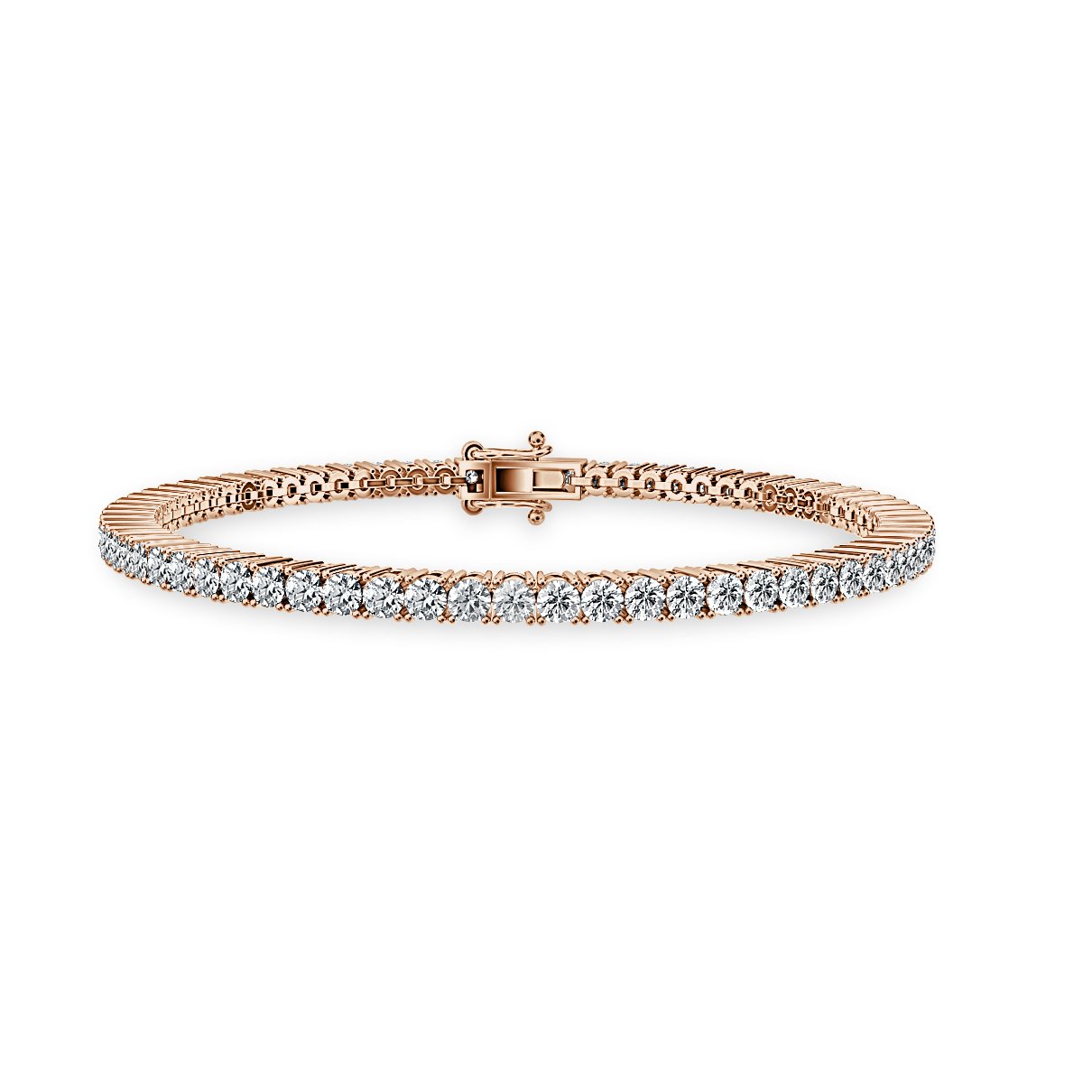 3.00 Ct Round Diamond Tennis Bracelet, 9K Rose Gold