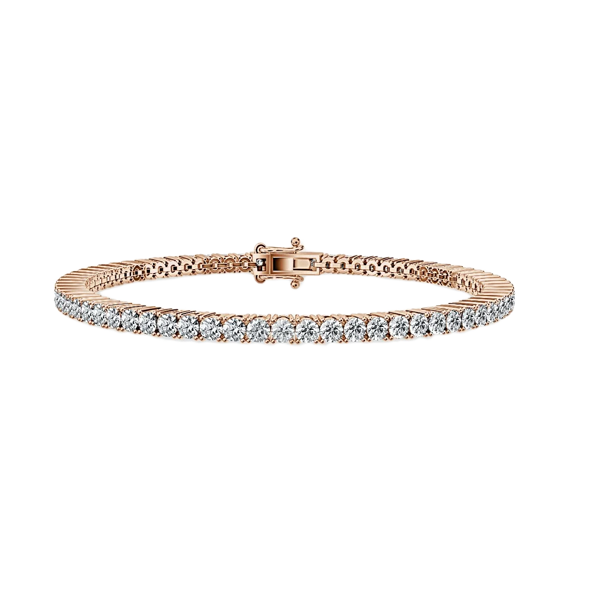 2.00 Ct Round Diamond Tennis Bracelet, 9K Rose Gold