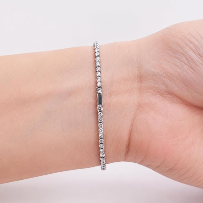 Lab Diamond Tennis Bracelet 2.00 ct in 9k White Gold, D Color, VVS Clarity