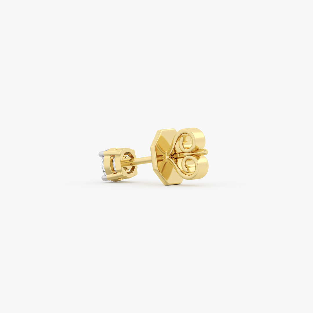 Christmas Sale - 0.10ct Lab Grown Diamond Stud Earrings, Yellow Gold