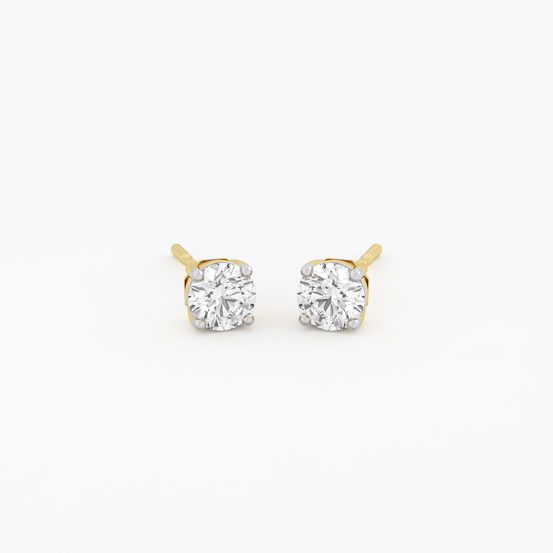 Christmas Sale - 0.10ct Lab Grown Diamond Stud Earrings, Yellow Gold