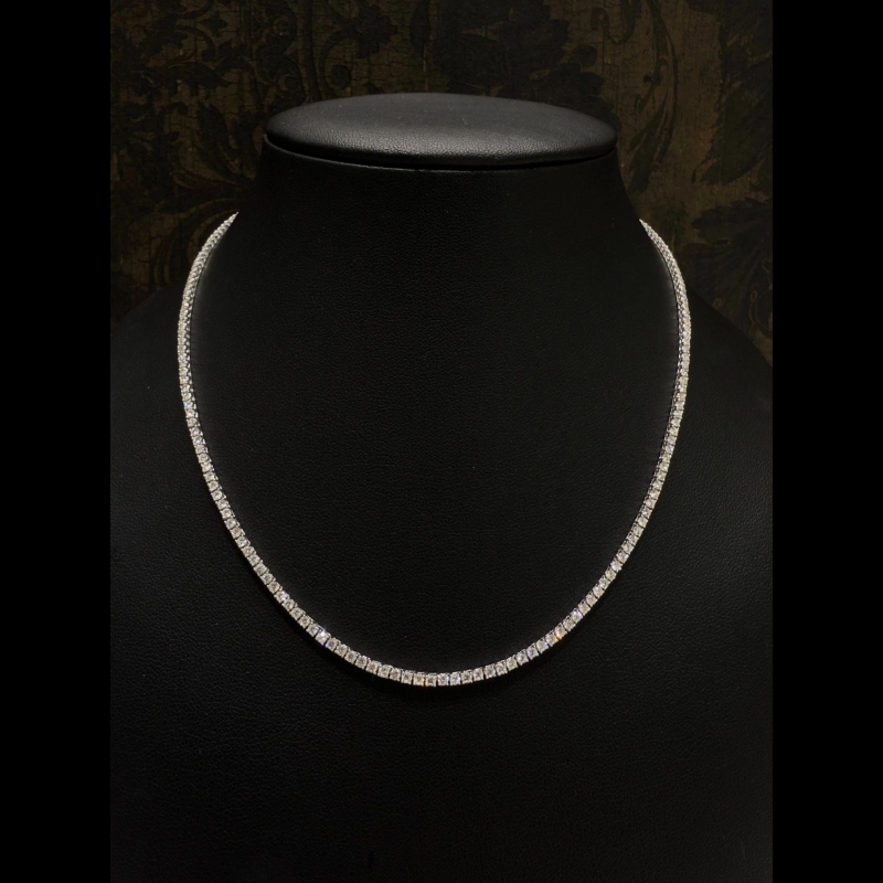 Lab Diamond Tennis Necklace 5ct D/VVS-VS Quality in 9k White Gold