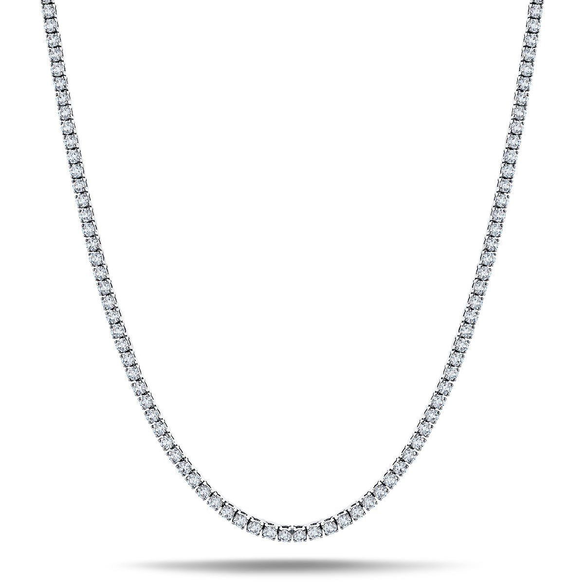 Lab Diamond Tennis Necklace 5ct D/VVS Quality in 9k White Gold