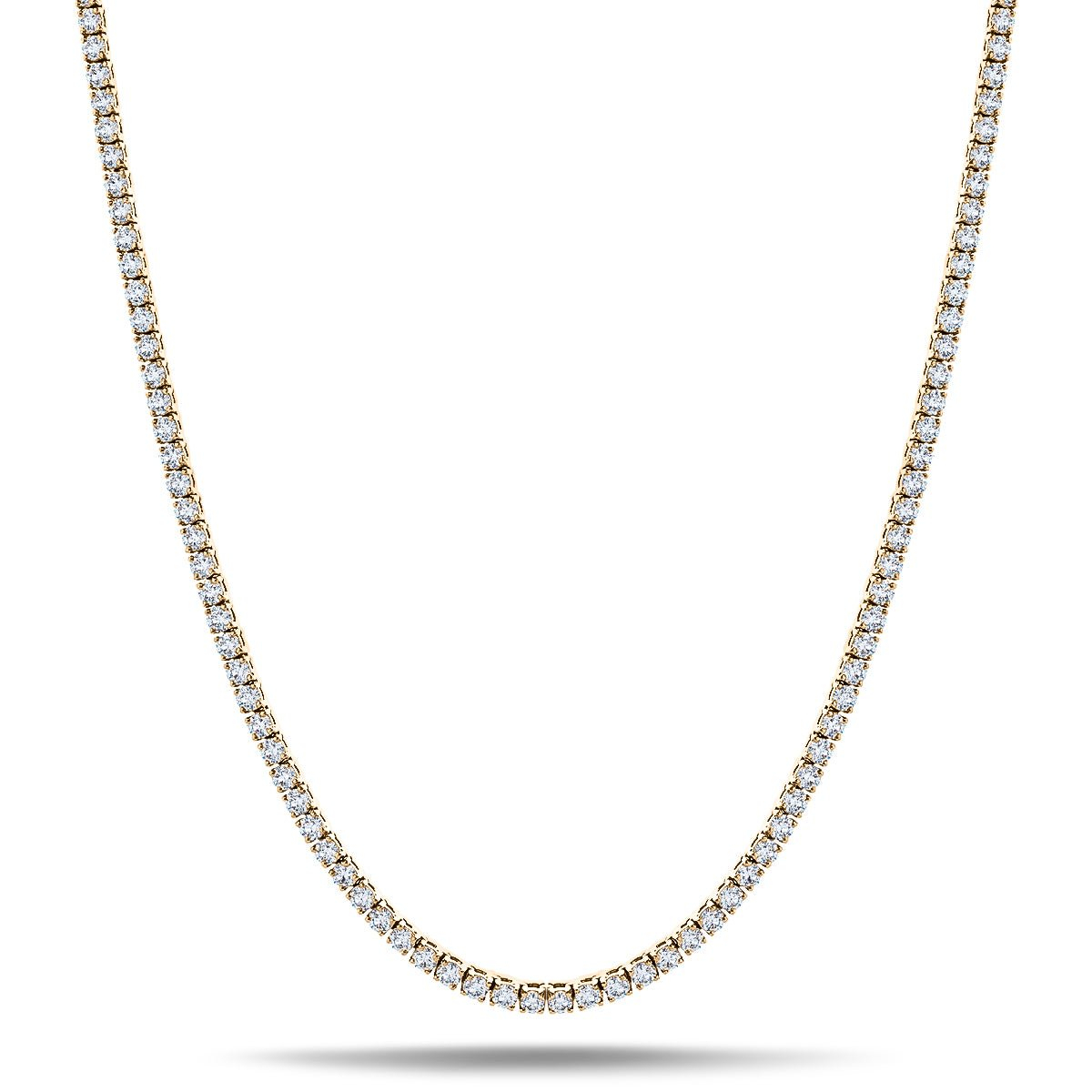 Lab Diamond Tennis Necklace 8ct D/VVS Quality in 9k Yellow Gold