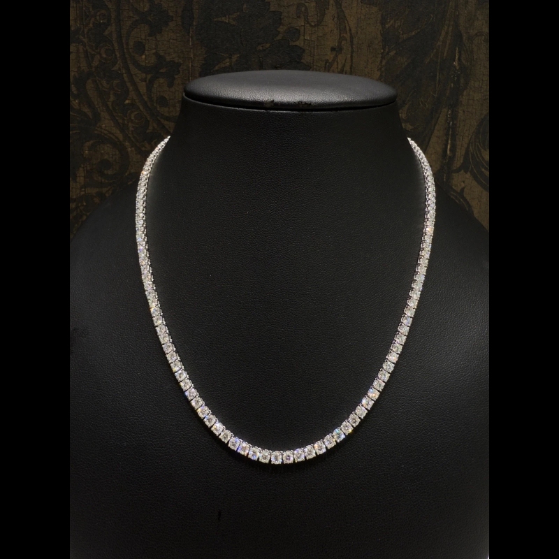 Lab Diamond Tennis Necklace 15ct D/VVS-VS Quality in 18k White Gold