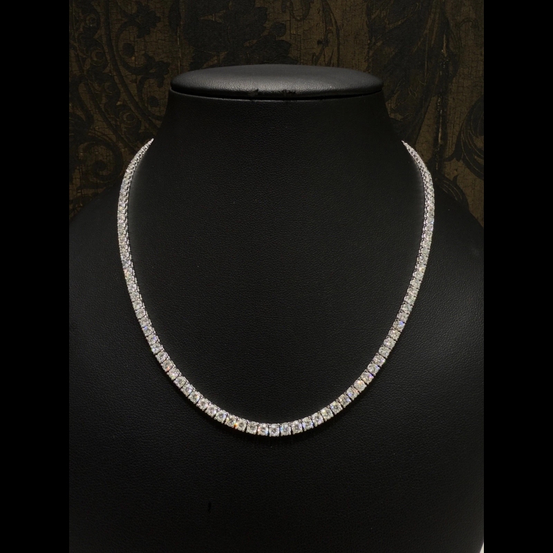Lab Diamond Tennis Necklace 15ct D/VVS-VS Quality in 18k White Gold