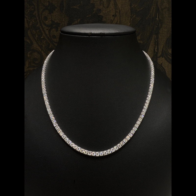 Lab Diamond Tennis Necklace 15ct D/VVS-VS Quality in 18k White Gold