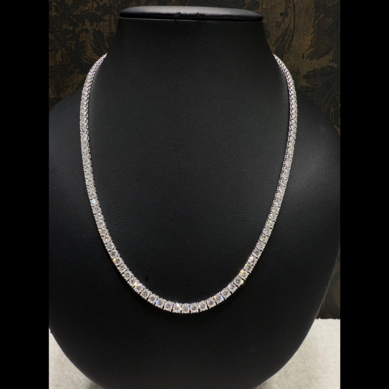 20ct Lab Diamond Tennis Necklace D/VVS-VS Quality in 18k White Gold