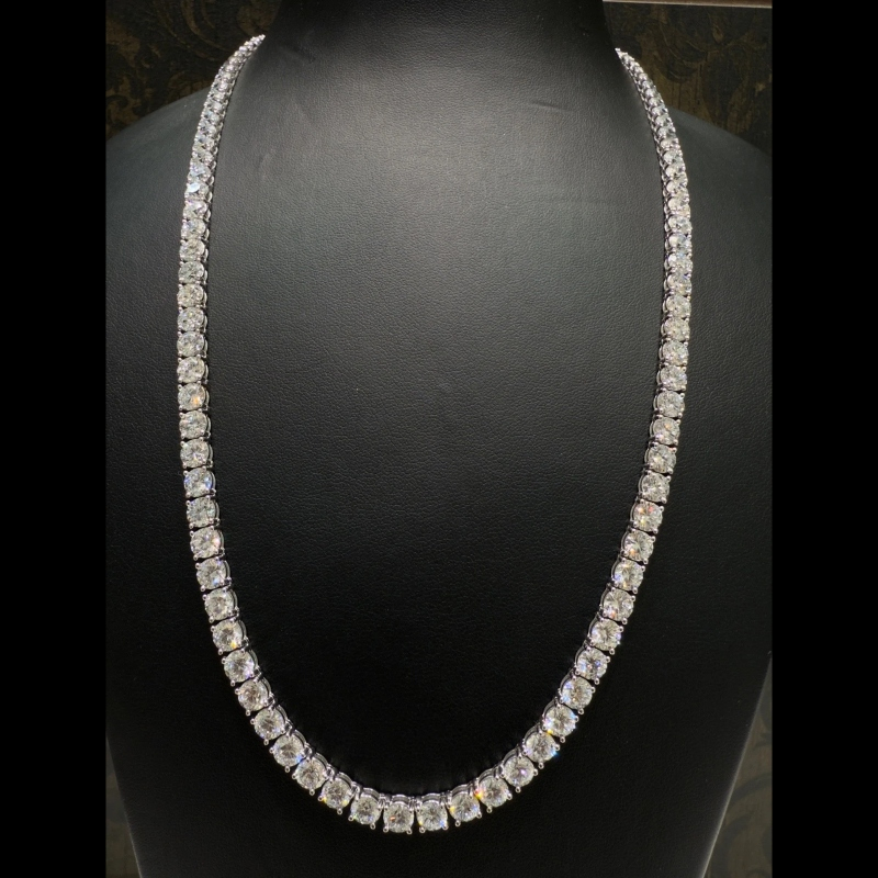 44.40ct Lab Grown Diamond Graduated Tennis Necklace, 9k White Gold