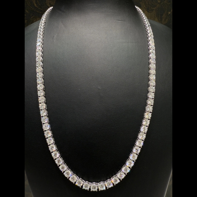 44.40ct Lab Grown Diamond Graduated Tennis Necklace, 9k White Gold