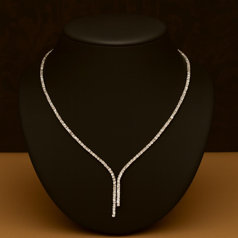 10.46ct Designer 100% Natural Round Diamond Claw Tennis Necklace, 18k White Gold