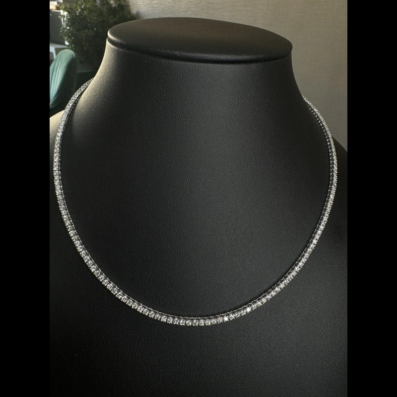 Best Quality- 7.20ct D/VS Lab Grown Diamond Tennis Necklace, White Gold
