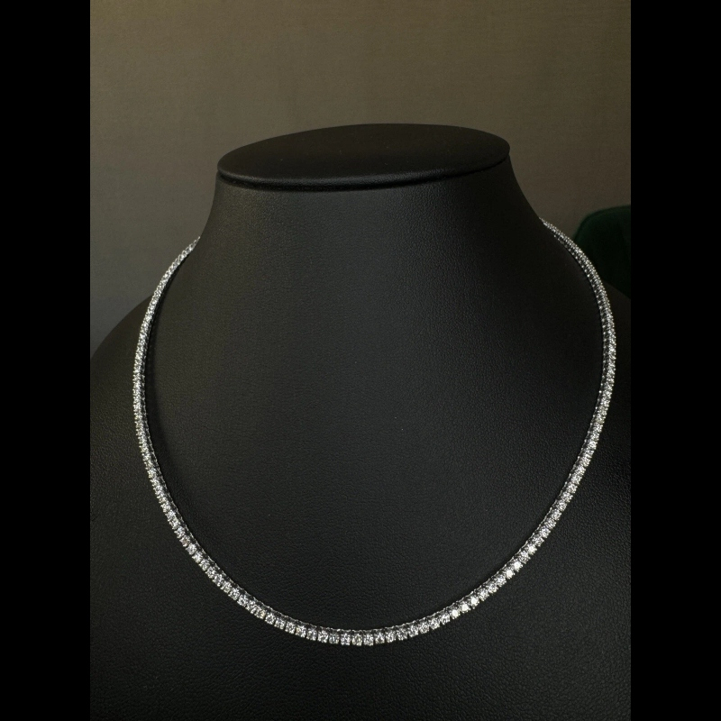 Best Quality- 7.20ct D/VS Lab Grown Diamond Tennis Necklace, White Gold
