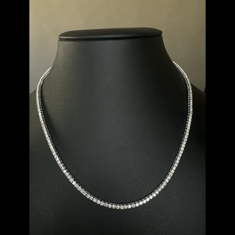 Best Quality- 7.20ct D/VS Lab Grown Diamond Tennis Necklace, White Gold