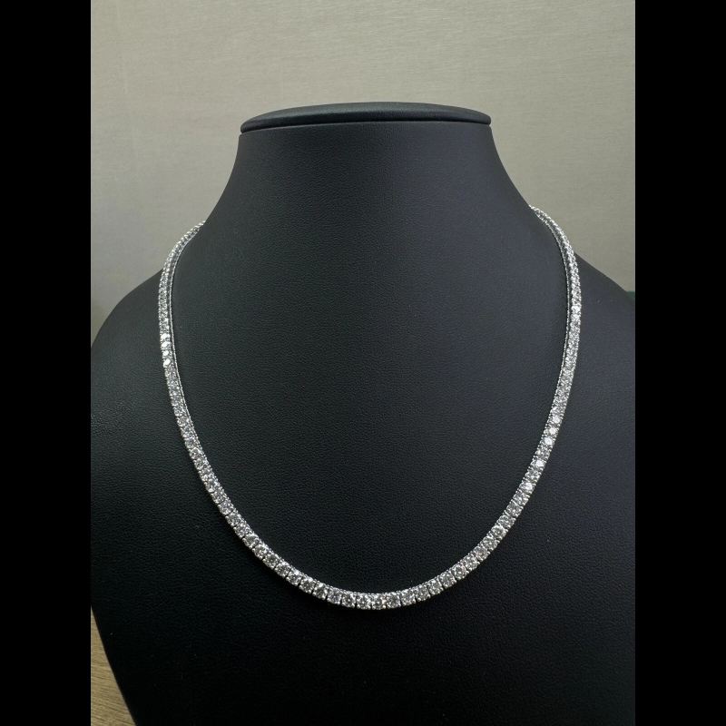 Stunning!!! 16.87ct D/VS Lab Grown Diamond Tennis Necklace, 14k White Gold