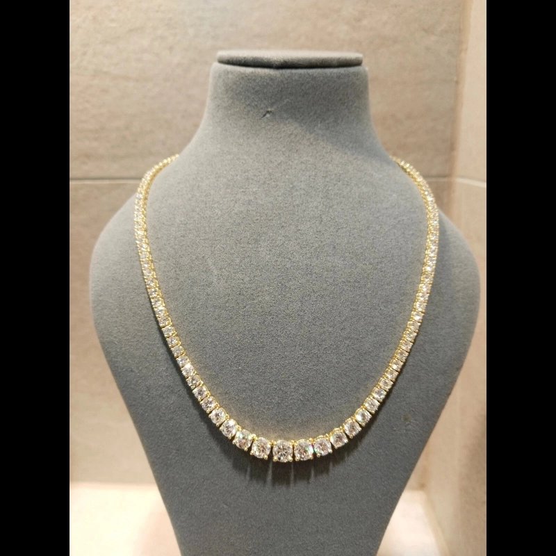 23.26ct Natural Diamond Graduated Necklace, 18k Yellow Gold