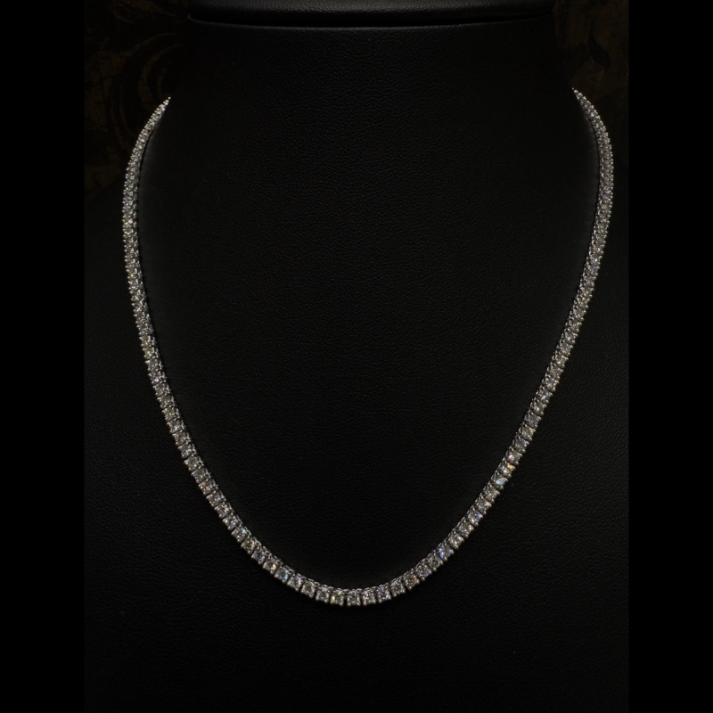 6.56ct D/VVS Lab Grown Diamond Tennis Necklace, 9k White Gold