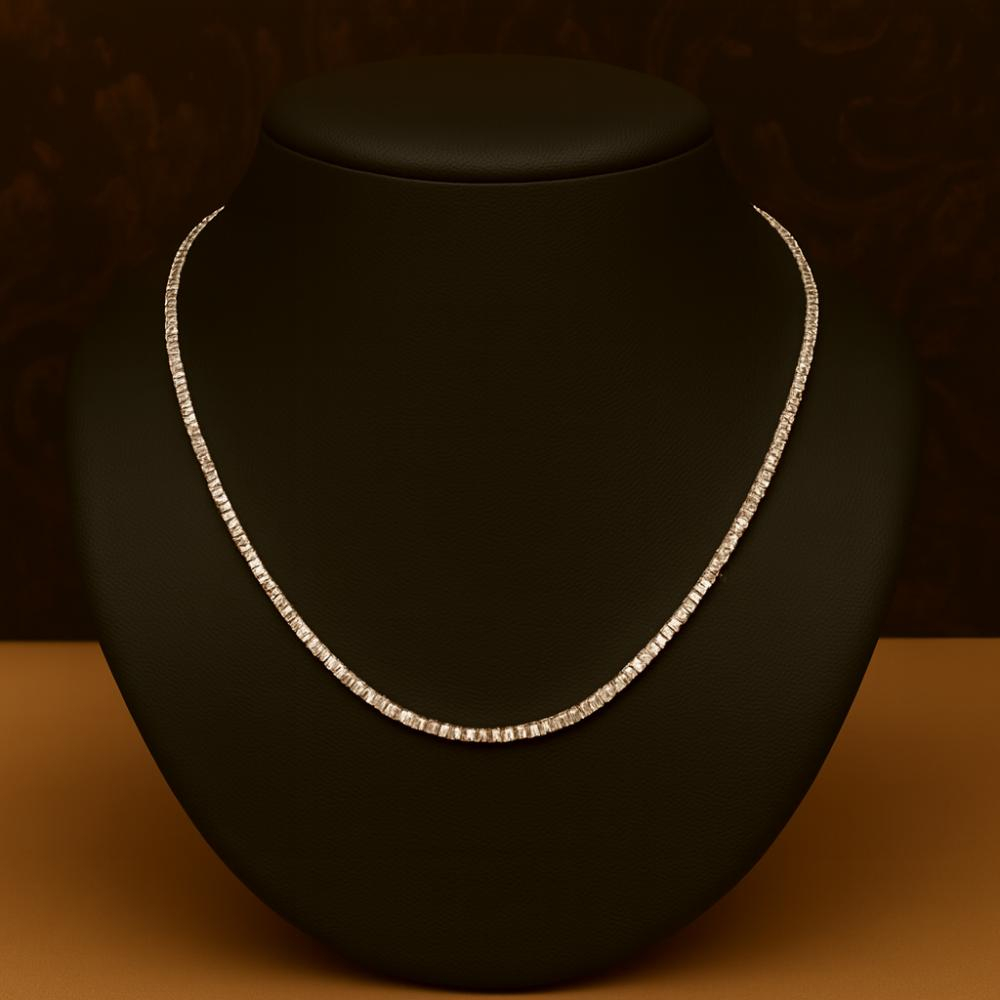 5.63ct F/SI 100% Natural Diamond Graduated Tennis Necklace, 18k White Gold