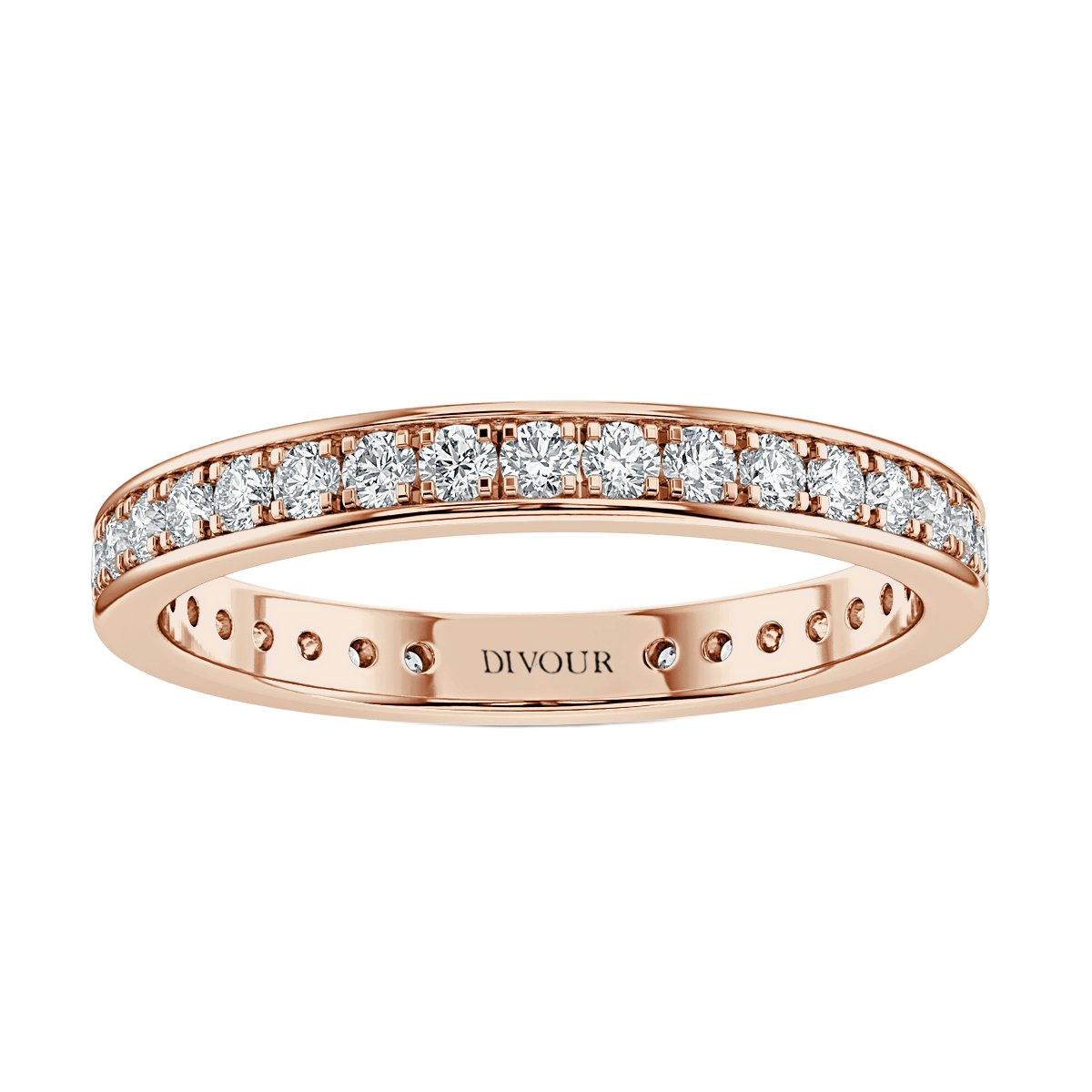2mm Round Diamond  Pave Set Half Eternity Ring